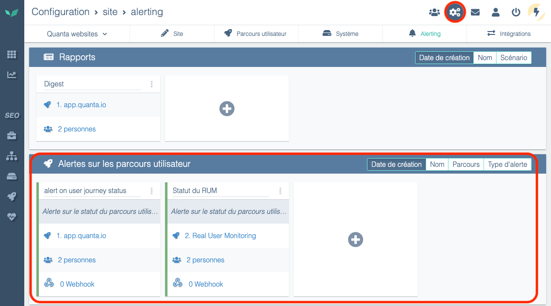 Access to alerting from Configuration