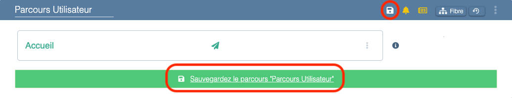 Options to save a user journey